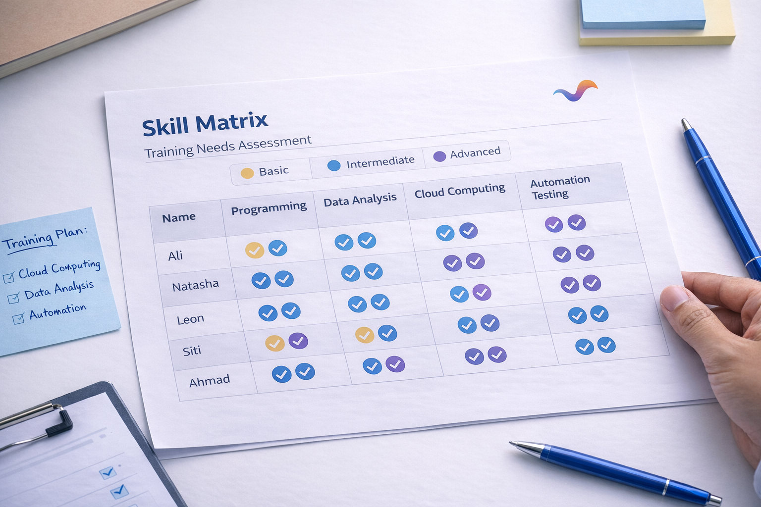 Training needs assessment and skill matrix
